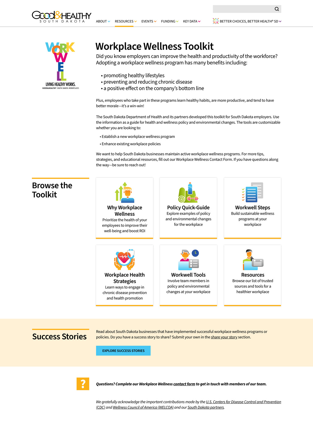 Good and Healthy Workwell Toolkit home page