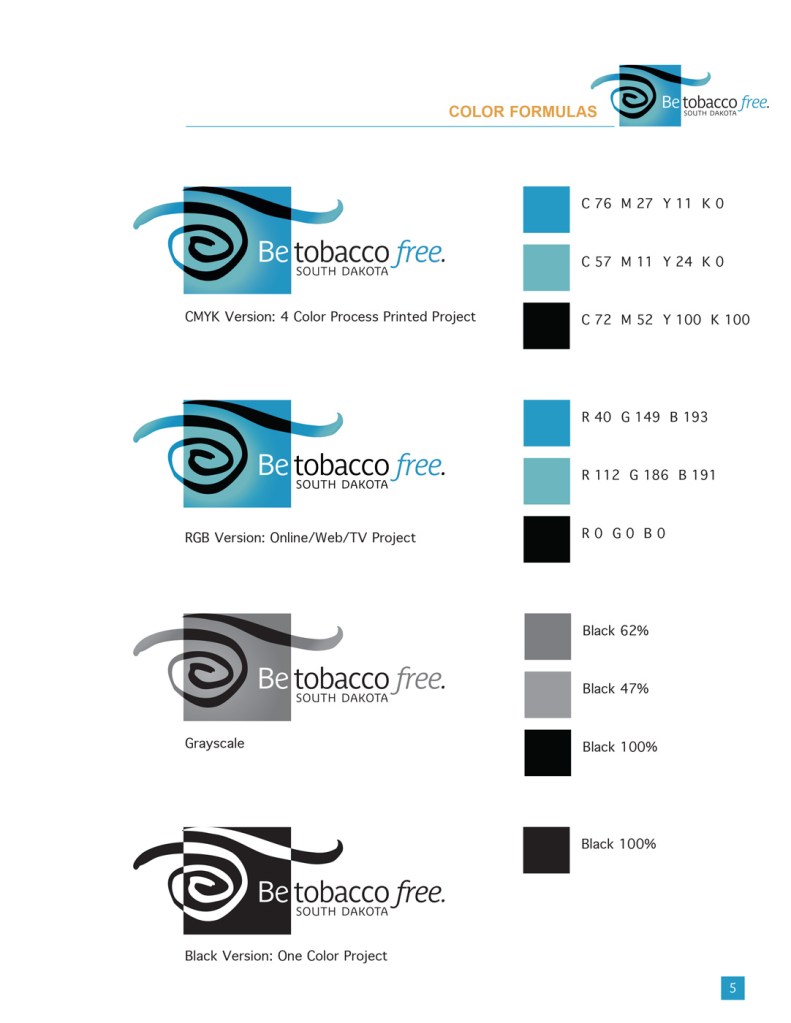 Be Tobacco Free SD brand guide